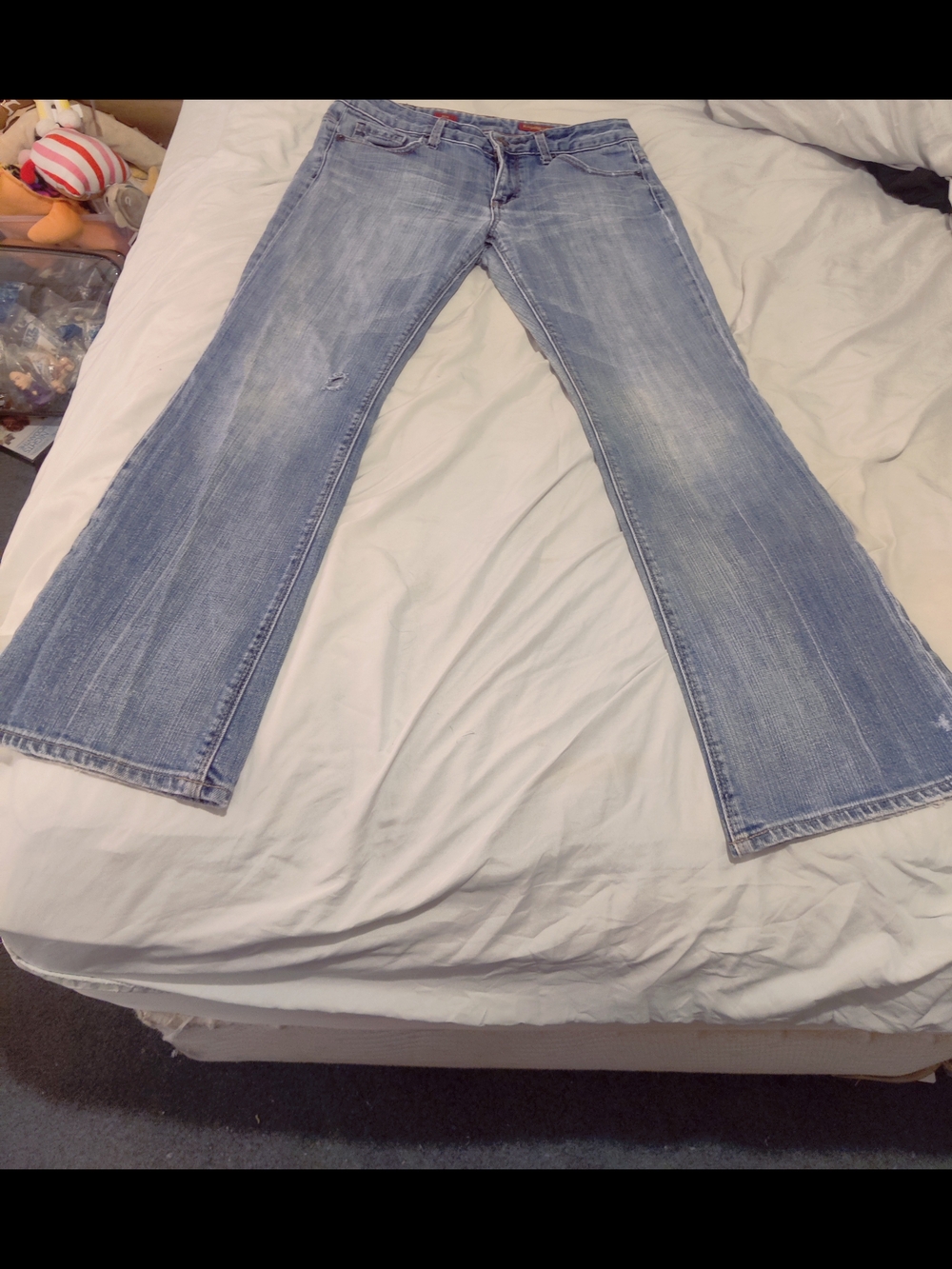 VTG 2000s Express Mia Bootleg Jeans Low Rise Medium Wash Flare Y2K Size 6s